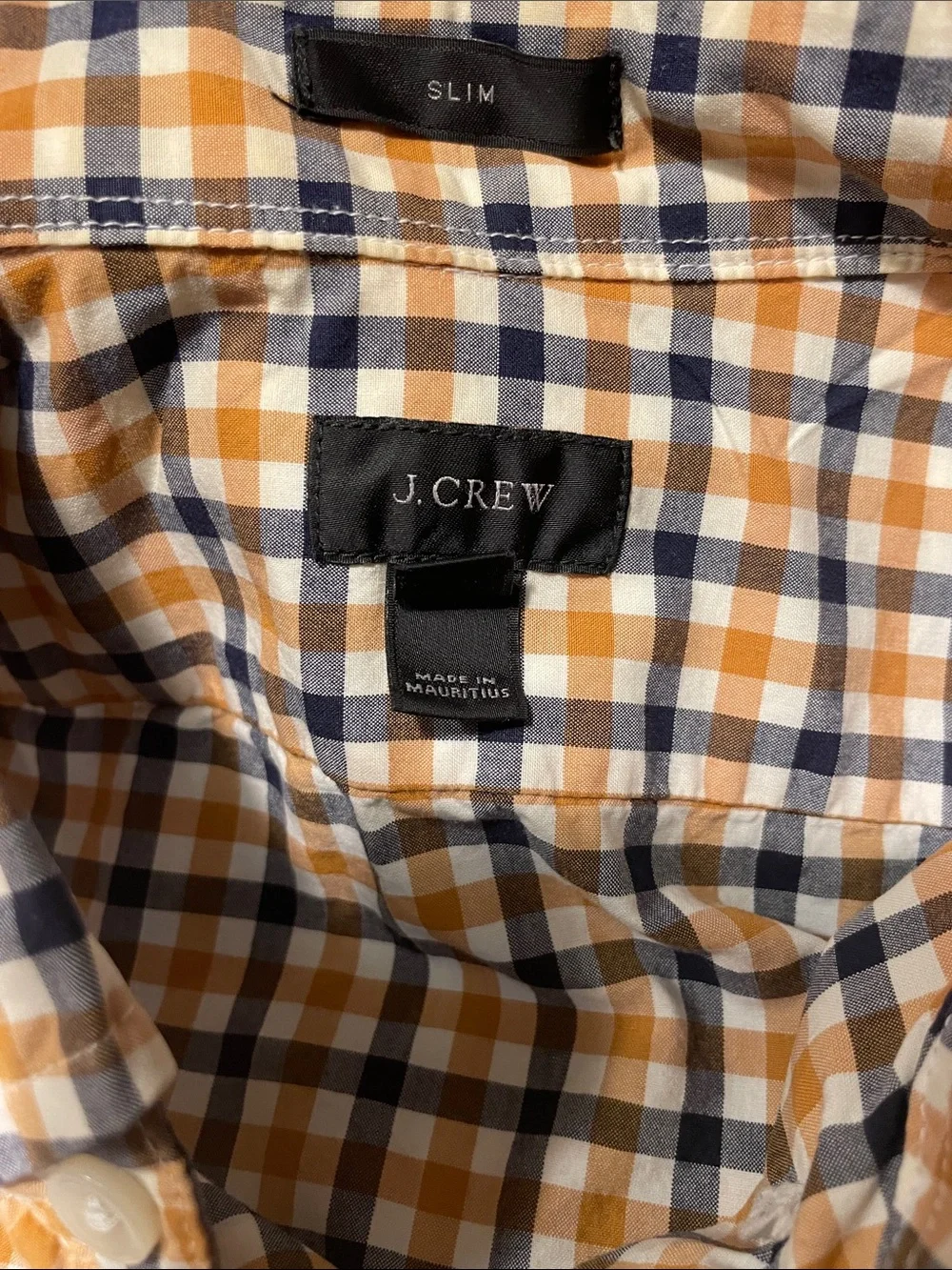 J. Crew Men's Checked Button-Down Shirt in Navy, White & Tan